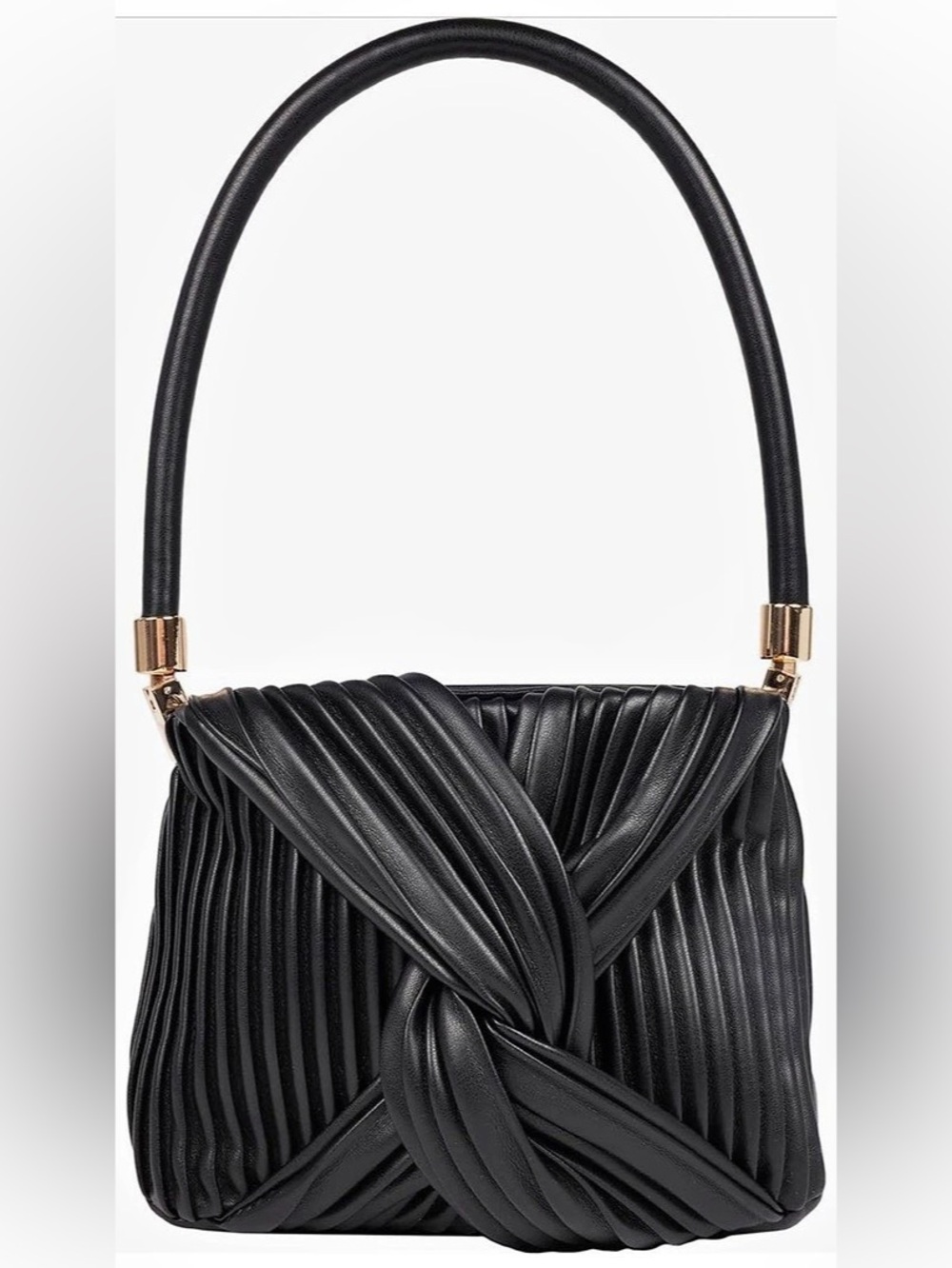 Jason Wu Pleated Knot Box Handle Bag Black Pleated Shoulder Bag NWT